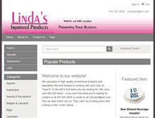 Tablet Screenshot of lindasimprintedproducts.com